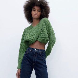 ZARA crop knit sweater